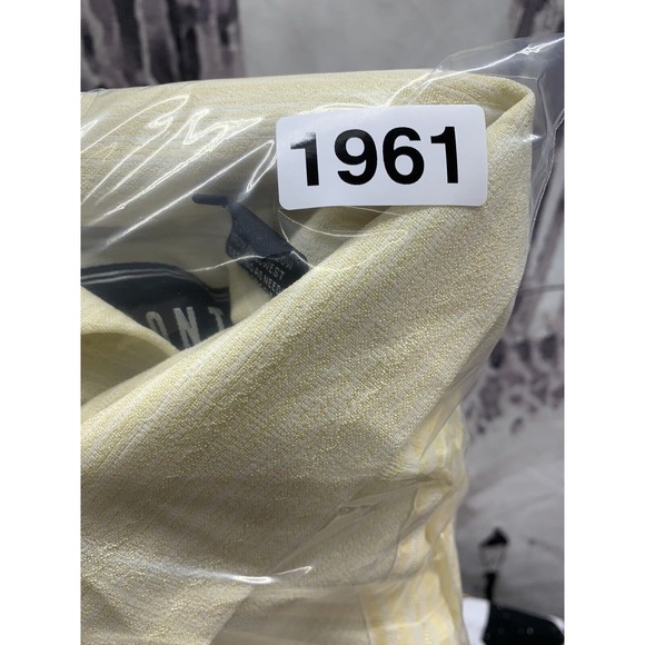 Pronti Button Down Shirt Men's Size XL Yellow Short Sleeve Embroidered Design - Picture 14 of 14